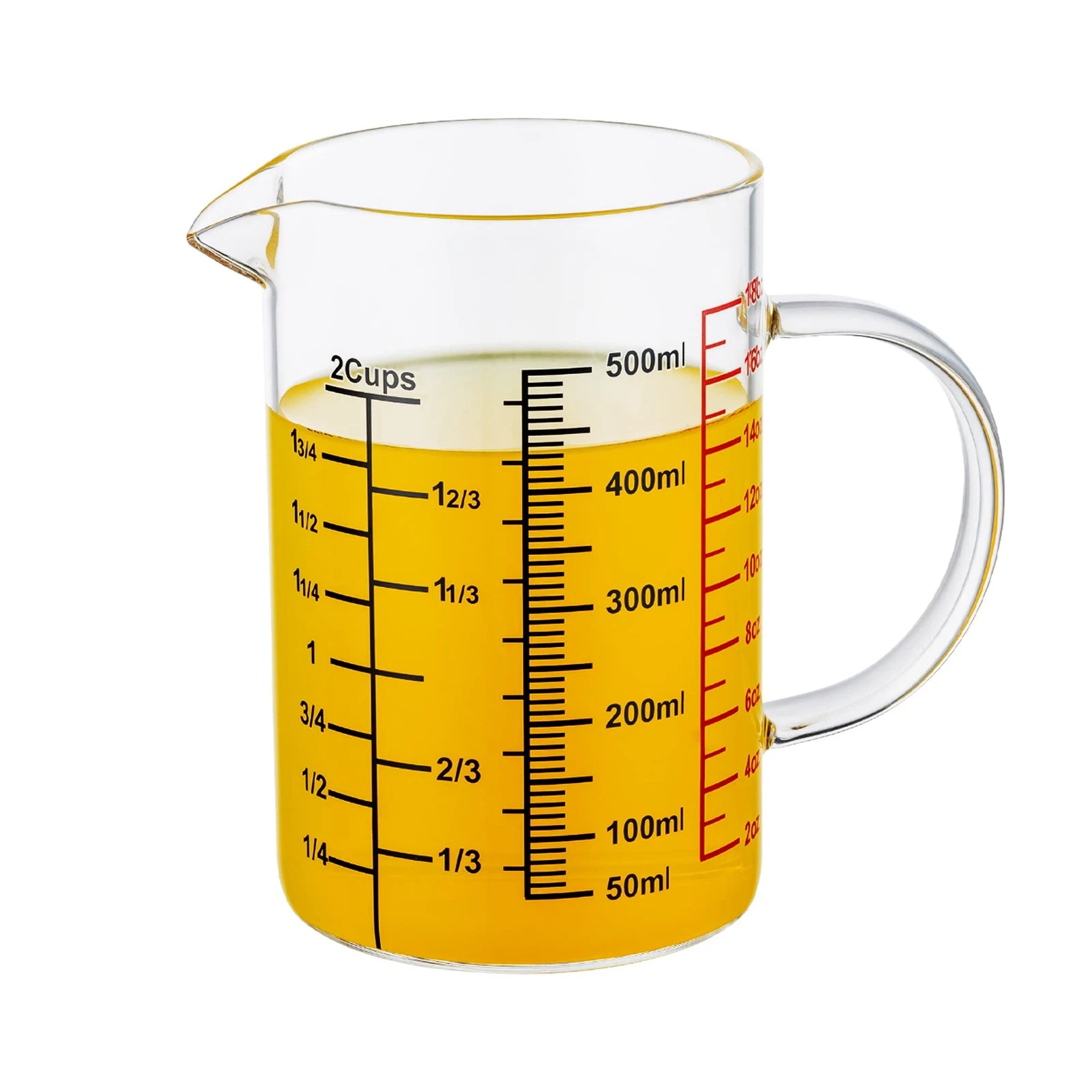 Glass Measuring Cup- V-Shaped Spout-Made of High Borosilicate Glass Measuring
