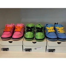 Nike SB Dunk Low Bundle Powerpuff Girls Blossom Bubbles Buttercup Mens 10.5-11