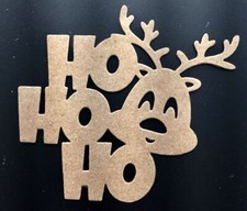 Christmas Die Cuts  Ho Ho Ho Reindeer  Set of 12  White or Kraft Cardstock