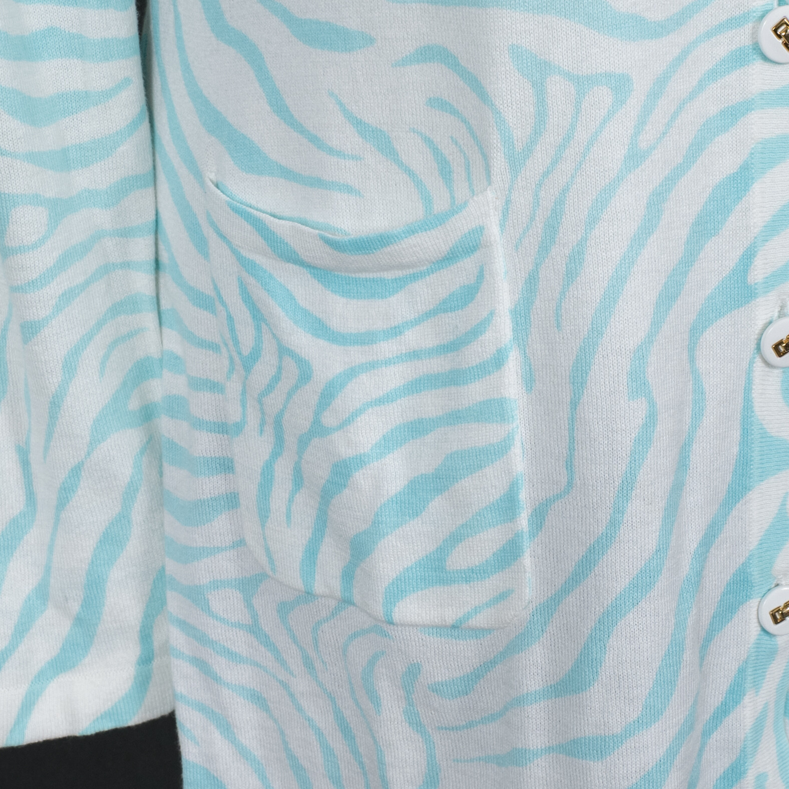 J. McLaughlin Zebra Print Cardigan Light Blue Mod… - image 4