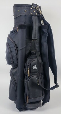 MIZUNO Vintage 6 Way Golf Staff / Cart Black Bag with Rain Hood