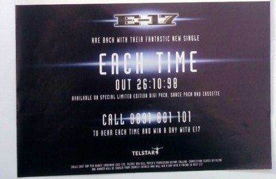 E-17 'Each Time' magazine ADVERT / Poster 8x6 inches