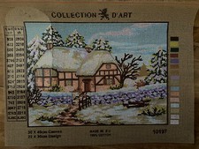 Printed needlepoint canvas 30x40 Cm House Wit A Gate Canvas Only Rto