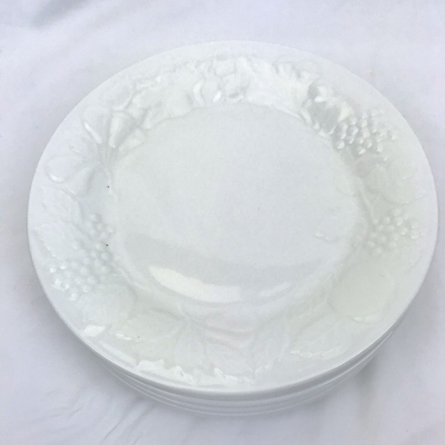 Gibson Designs White Raised Embossed Fruit Pattern 73/4” Salad Plate