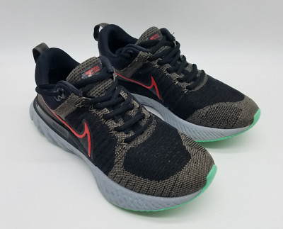 Nike React Infinity Run Flyknit 2 Men's Size 7 Running Shoes Black Ridgerock Red