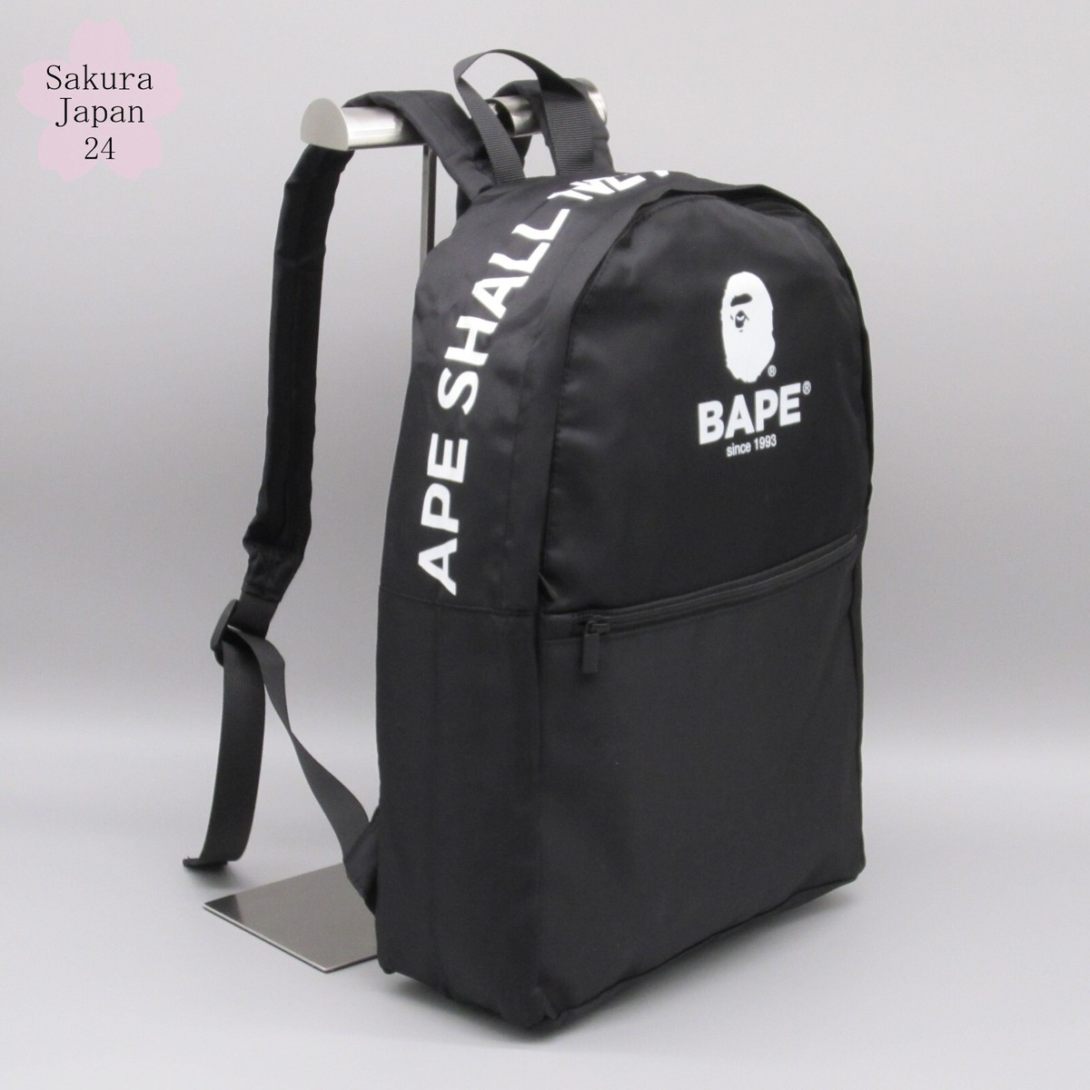 BAPE A Bathing Ape Backpack APE HEAD Logo Black 2019 AW