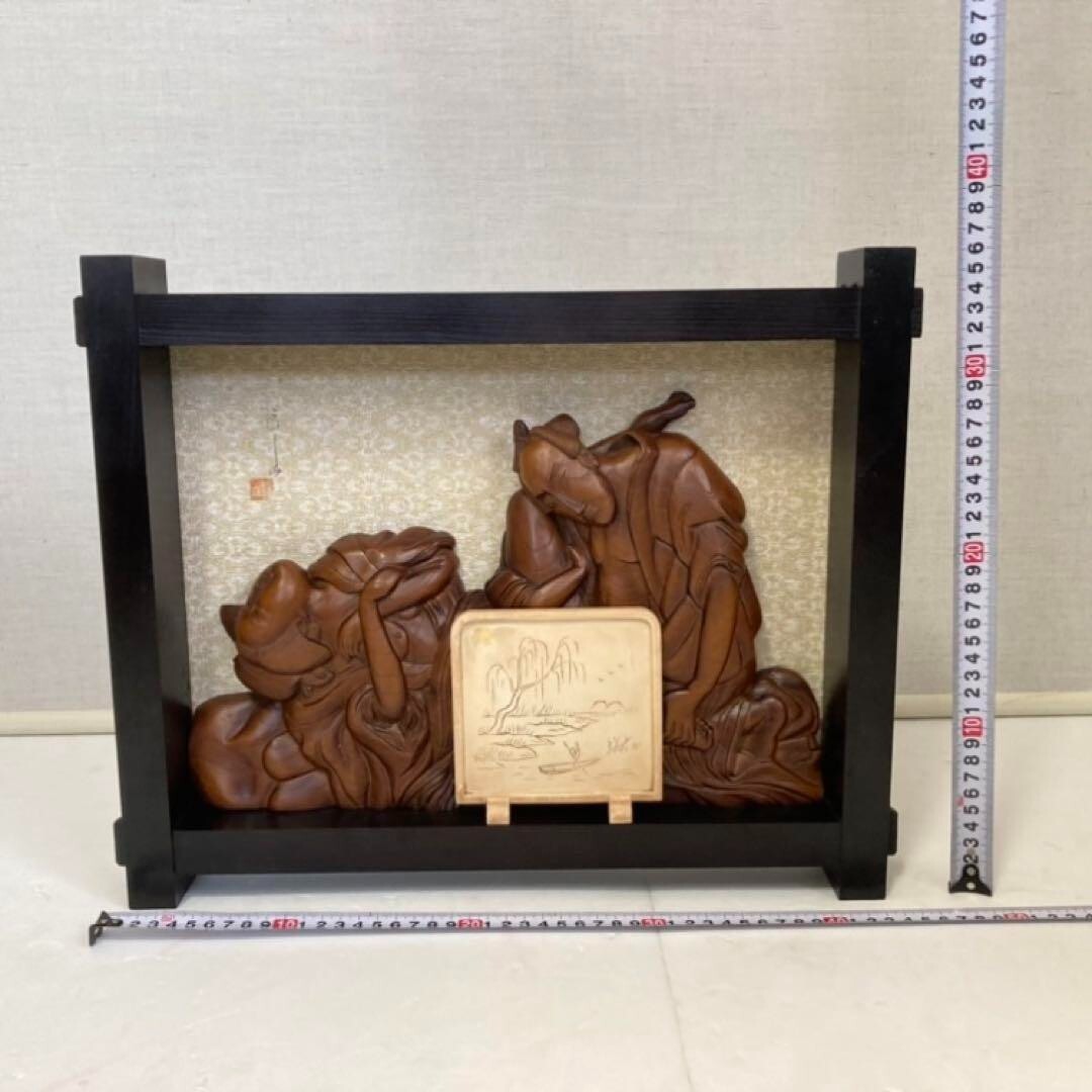 Shunga Wooden Wood Carving Sculpture Ukiyo-E Craft Art