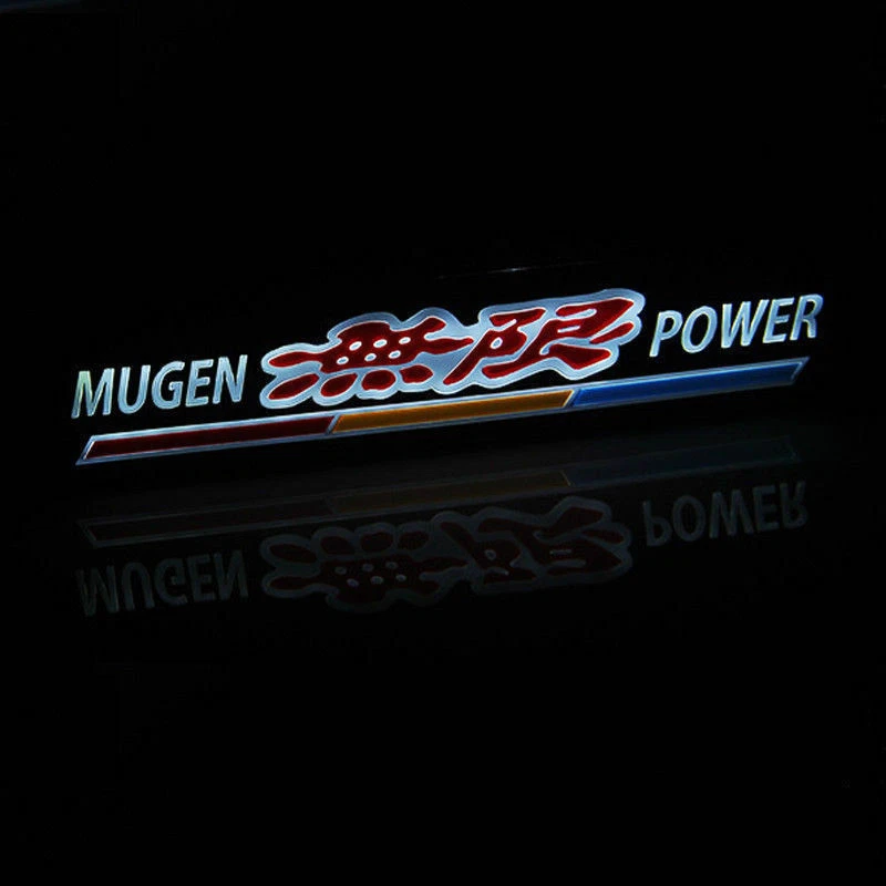 1 pieza JDM Mugen Luz LED Coche Parrilla Frontal Insignia Emblam Iluminada Calcomanía Adhesiva Foto 2 de 4