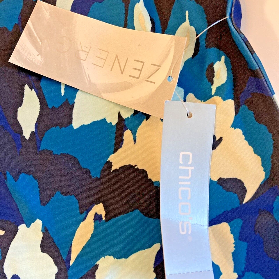 Camiseta sin mangas deportiva de golf Chico's Zen para mujer pequeña 00 Aurora verde azulado ultravioleta NUEVA etiqueta Foto 4 de 4