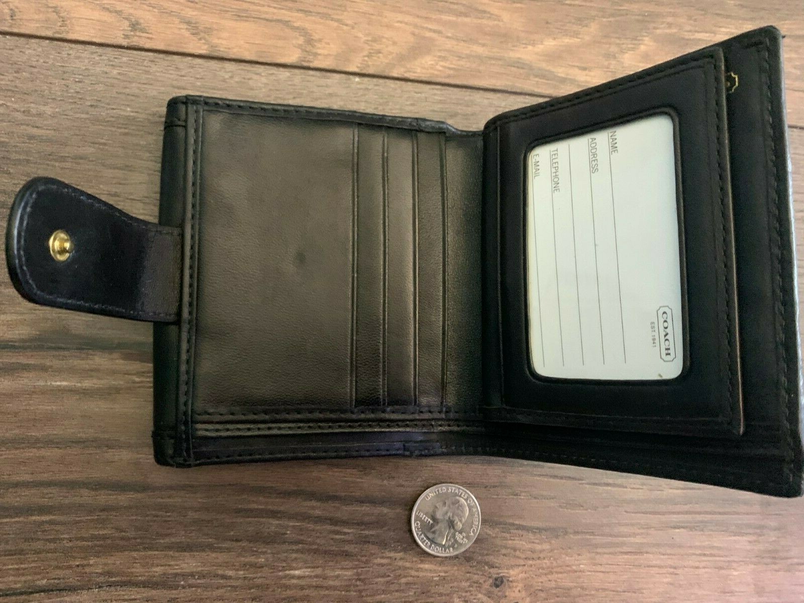 Coach Black Trifold Wallet Gem