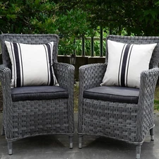 ONWAY Outdoor Pillow Covers Waterproof 18X18 Set of 2 Decorative Linen Throw Pil