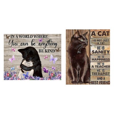 11CT Full Cross Stitch Words Cat Stamped DIY Cotton Thread Needlework Animal Art