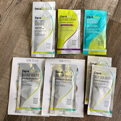 Sample Lot 8 DevaCurl Buildup Buster-Repair-melt Moisture-leave-in-styling Cream