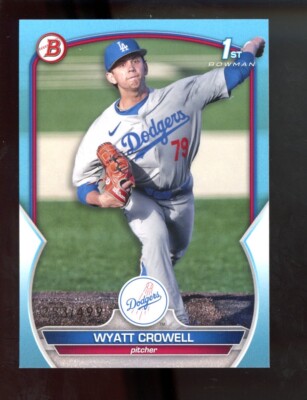 2023 Bowman Sky Blue Wyatt Crowell RC #BD-63 /499 Dodgers