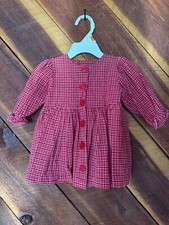 Vintage Baby Girl Plaid Dress Blouse Alexis 12 Months - 21-24lb Cotton