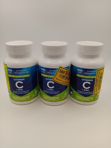 (3 Pack) Rite Aid Pharmacy Vitamin C+Zinc 180 Capsules *Read