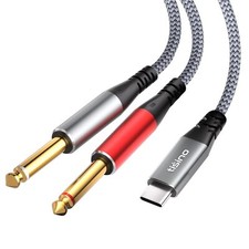 USB C to Dual 1/4Inch Stereo Splitter Y Cable Dual 6.35mm Audio Cord for Speaker