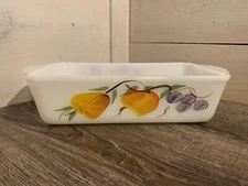 Fire King Casserole Dish Loaf Pan 1 Qt Bread 409 Milk Glass Ovenware Vtg