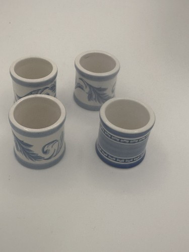VILLEROY & BOCH NAPKIN RINGS BLUE Set Of 4 - Picture 3 of 5