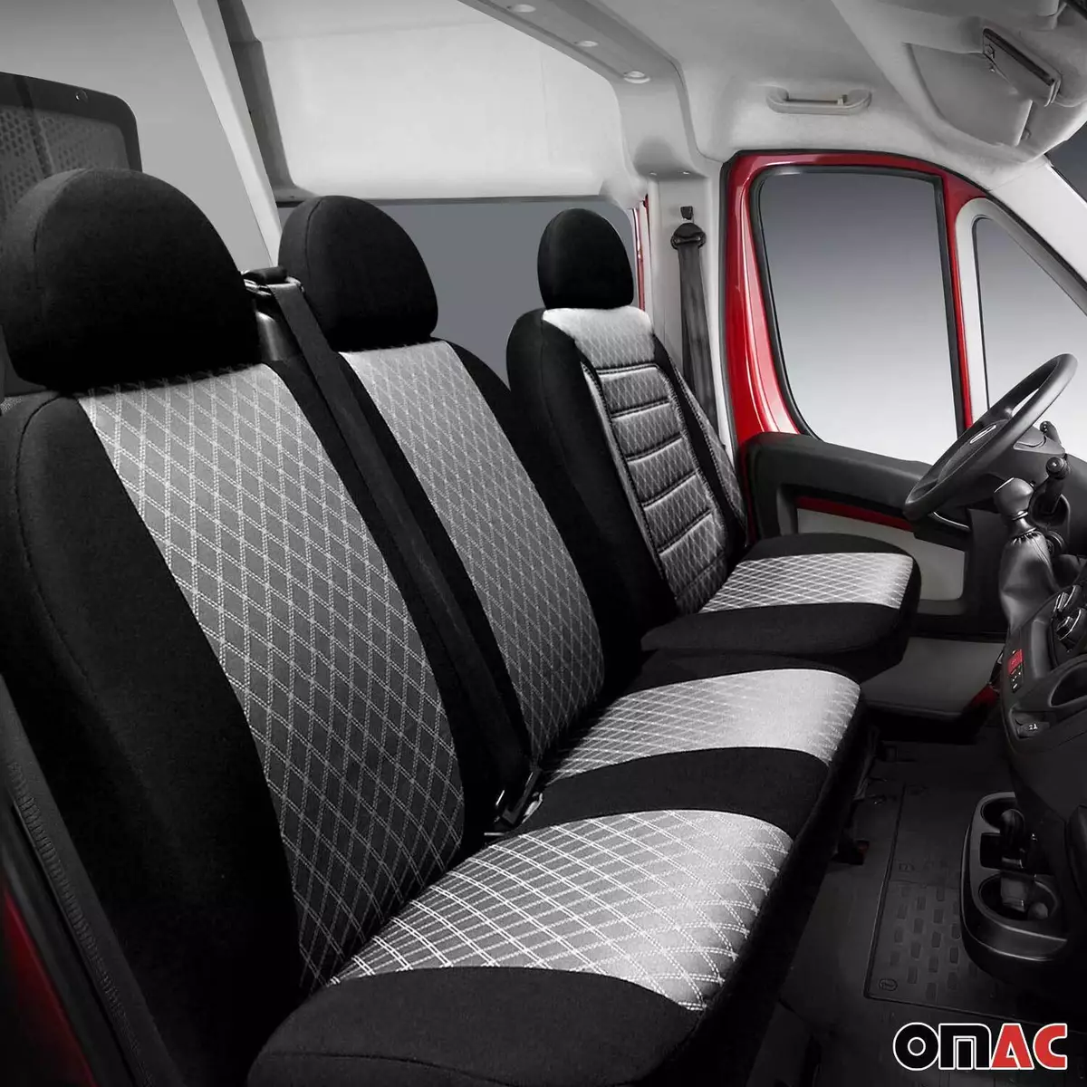 Für VW T5 Transporter Schonbezüge Sitzbezug Sitzbezüge grau Vorne