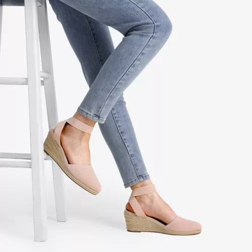 Damenschuhe Espadrilles Keilabsatz elastische Knöchelriemen eng anliegend elegante Schuhe - Bild 38 von 38