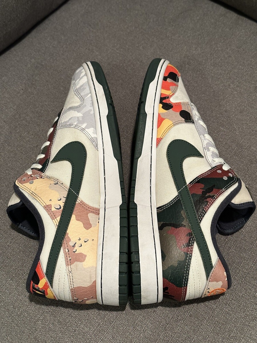 Nike Dunk Low SE Sail Multi Camo Men's Size 13 | eBay