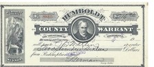 Humboldt County, County Warrant, 1924