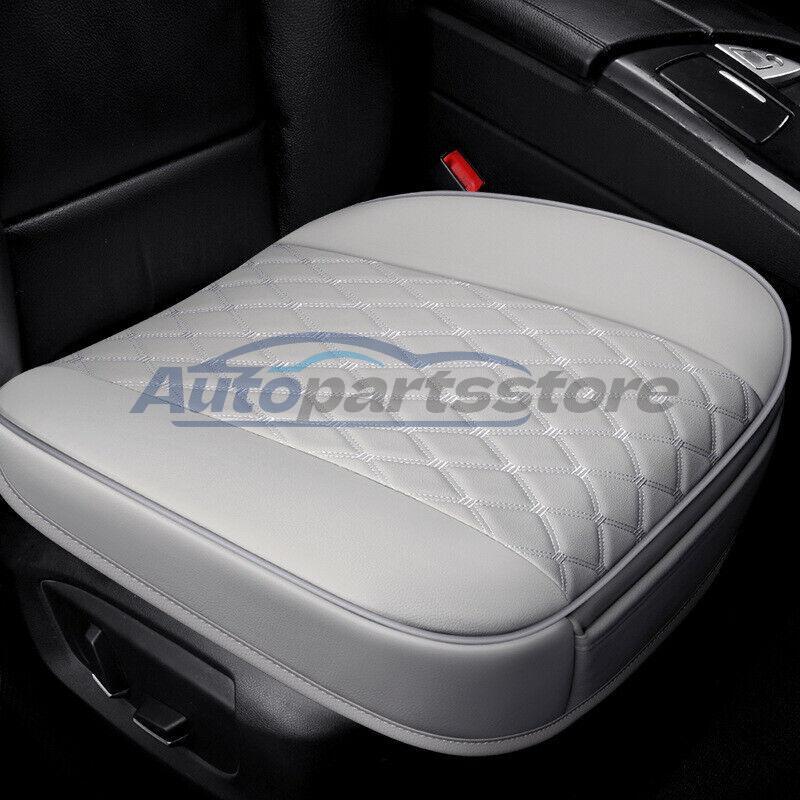 Car Gray Front Seat Cover Full Surround Breathable PU Leather Pad Chair Cushion