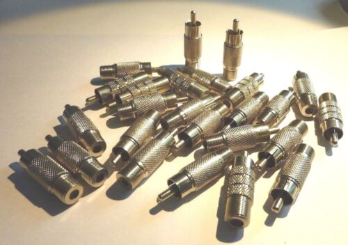 RCA MALE PLUG TO FEMALE CONNECTOR / 25 PIECES (qzty) - Afbeelding 1 van 2