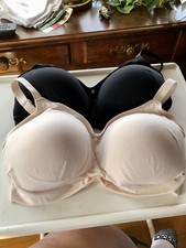 Two Breezies Seamless Comfort Wirefree Bra Sunbeige Black Women s Bras 3X NWT