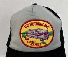 GO MOTORHOME GO FIRST CLASS Hat Cap Snap Back Gray Trucker Mesh Adj OSFM