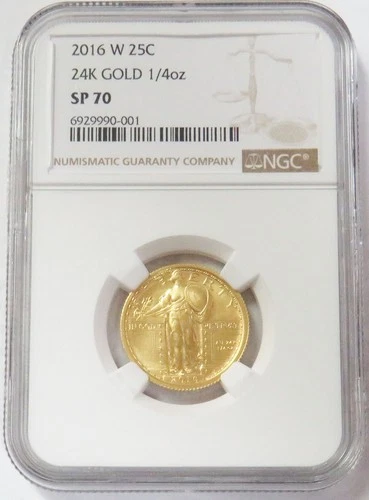 2016 W GOLD STANDING LIBERTY QUARTER 1/4 OZ CENTENNIAL ANNIVERSARY NGC SP 70