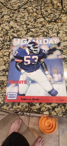 GAMEDAY NFL Eagles vs. Giants Sept. 29, 1985 Veterans Stadium Harry Carson