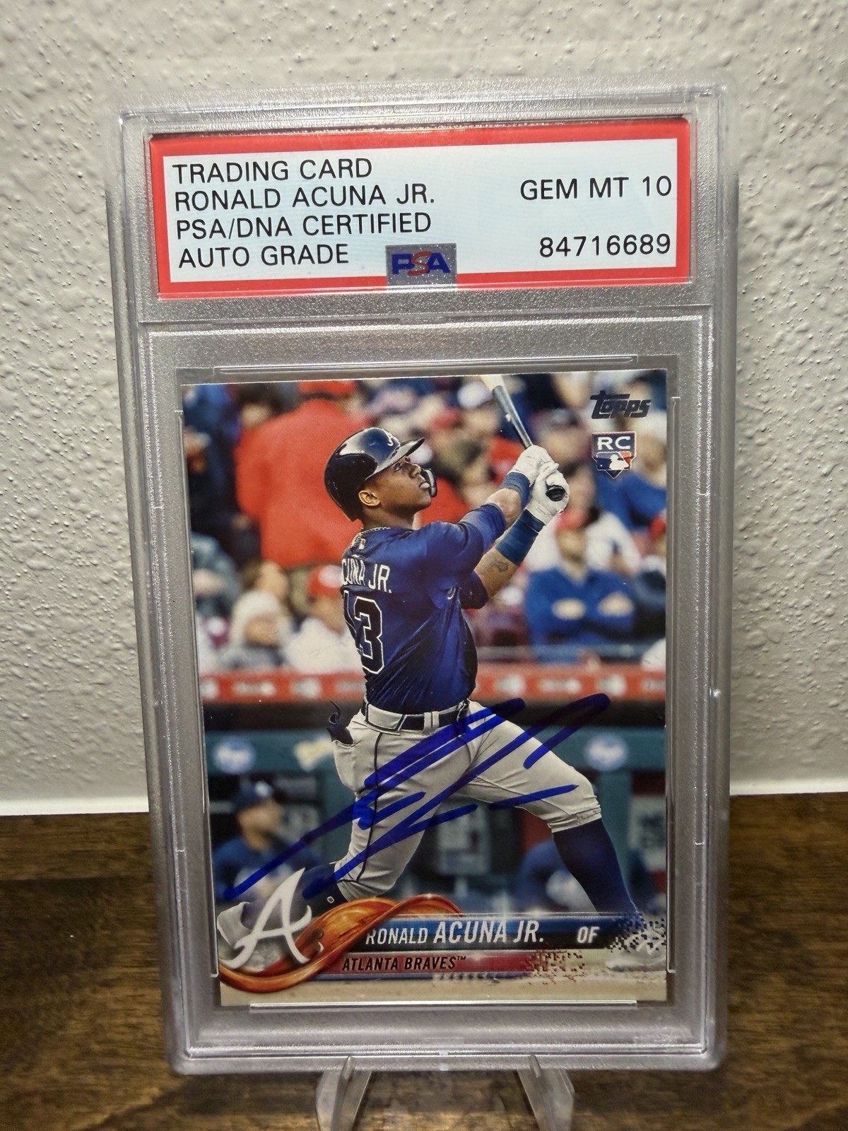 2018 Topps - Late Rookie Variation Ronald Acuña Jr AUTO Grade PSA 10 (RC)