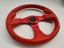 Full Red Leather 14" Sport Racing Steering Wheel For Slingshot Without Adapter