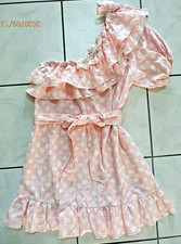 NWOT Lisa Marie Fernandez Target Pink Polka Dot One Shoulder Dress Size L D426