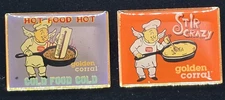 2 Vintage Golden Corral Pins Stir Crazy Hot Food Hot