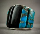 Vintage Navajo Old Pawn Sterling Silver Turquoise Cobblestone Cornrow Ring 🤩