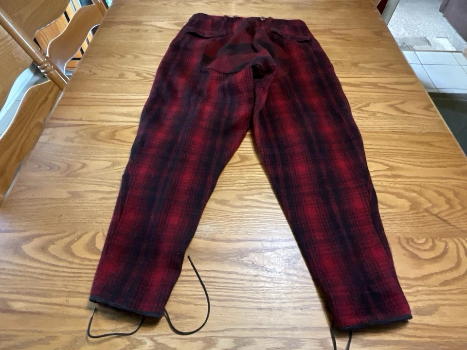 Vintage Woolrich Hunting Pants Mens Buffalo Plaid Mackinaw Wool - Image 2 of 4
