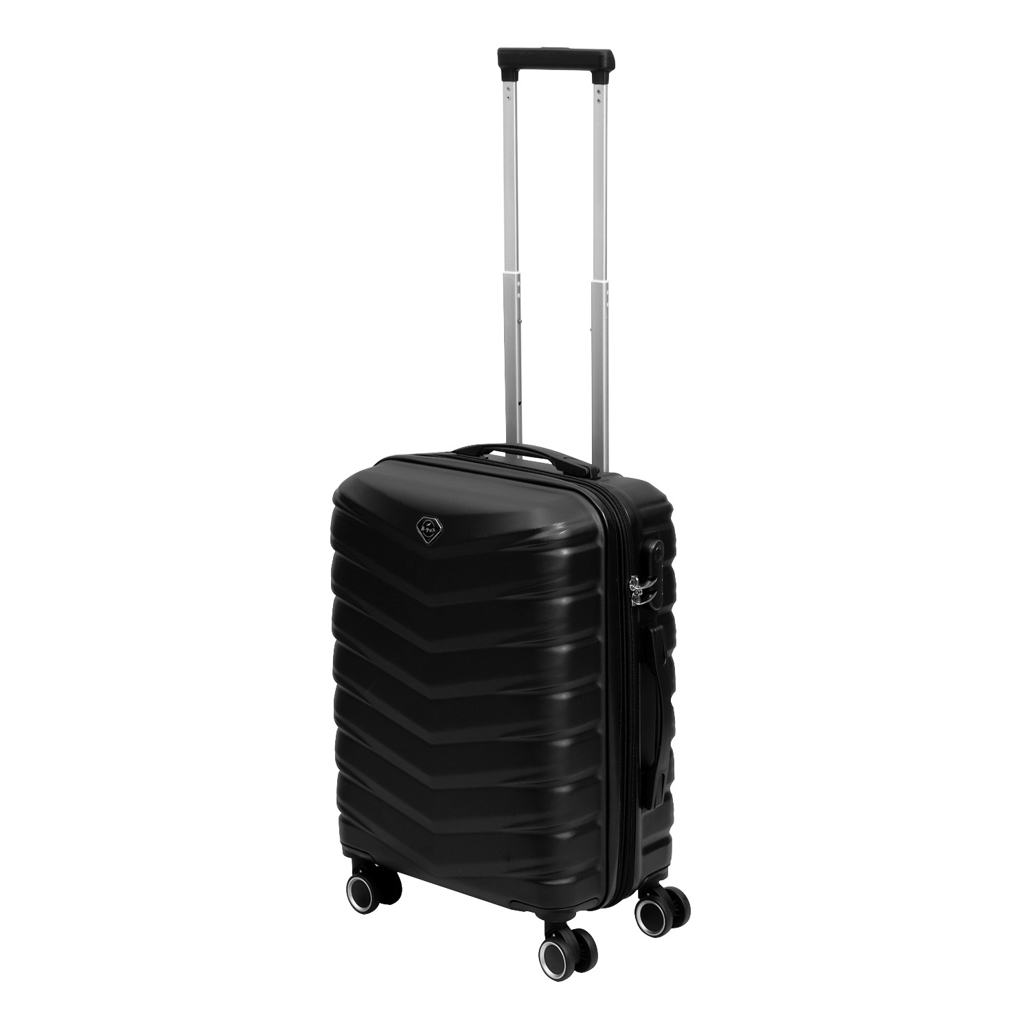 Travel Suitcase 20"" Denver Black Expandable Luggage Trolley 8-Wheel Hard ABS