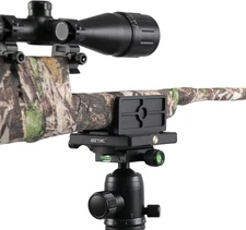 Tactical Gun Rifle Clamp Shooting Tripod Rest w/M-Rail Shooting Stick Mount Head