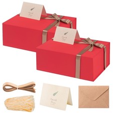 Christmas Boxes 2 Pack 13.85 x 8.35 x 4.45 inch Large Gift Boxes with Magneti...