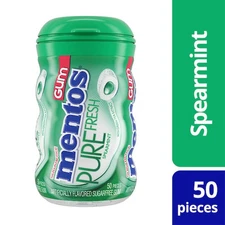 Mentos Pure Spearmint Fresh Gum, 50 Piece, 6 Per Box, 6 Per Case