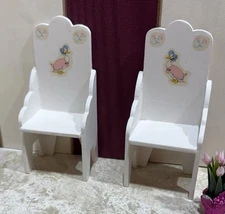 VTG Pitty Pat Miniatures Beatrix Potter Pair Small Deacons Bench 1:12 Dollhouse