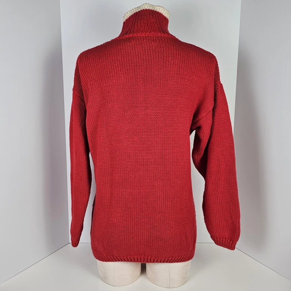 The Eagle’s Eye Sweater Women’s M Red Knit Bear Patriotic Flag Hand Knit Vintage - Image 3 of 4