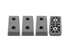 4 MEDIUM RECTANGLE GRAY RUBBER FEET - SOFAS, DESKS, CHAIRS, TABLES - US MADE