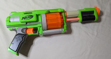 NERF Dart Gun Blaster Tag FuryFire Green Revolver Pump Shooter Toy