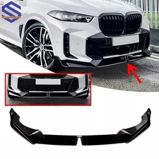 Gloss Black Front Bumper Lip Spoiler For 2024-25 BMW X5 G05 M Sport LCI MP Style
