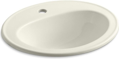 Pennington 20.25'' Oval Drop-In Bathroom Sink Bowl in Biscuit Finish