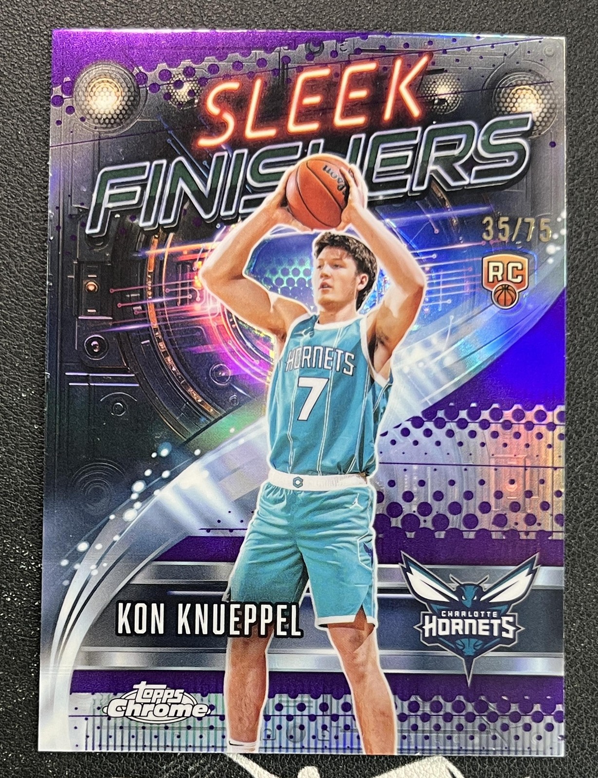 2025-26 Topps Chrome Kon Knueppel RC Rookie Sleek Finishers Purple /75